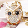 Crystal Cubic Zircon Diamond Owl Necklace